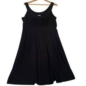 Tiana B. Black Women Dress Sleeveless Midi Fit & Flare‎ Pleated Cocktail XL
